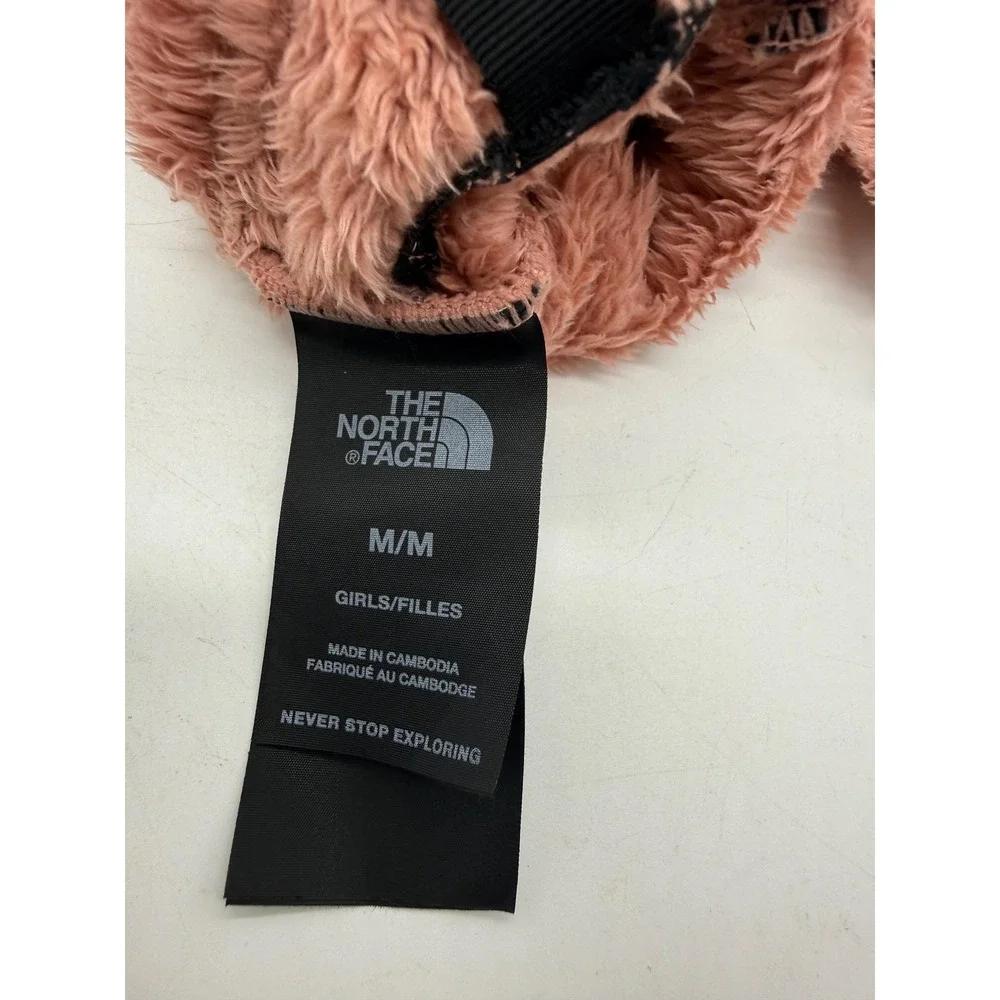 The North Face Gloves Girls M Pink Faux Fur Fleece Gorpcore Plush Winter